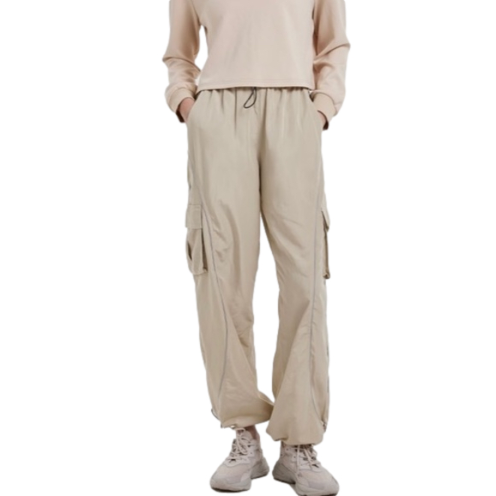 LIT Tan Parachute Drawstring Joggers